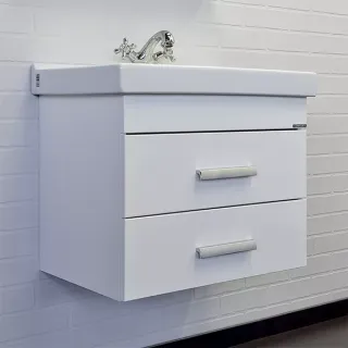  Тумба-умывальник Comforty Никосия 60П белый глянец с раковиной Fest 60	 00-00011161