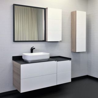 Тумба-умывальник Comforty подвесная  Таллин-40 Белый/Дуб натуральный