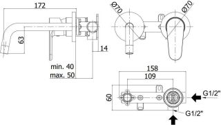Смеситель для раковины Paffoni Green GR101CR70 (с внутренней частью)