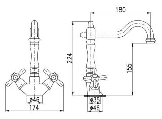 Смеситель для кухни Rav Slezak Morava Retro MK320.5/8Z золото