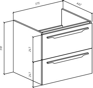 Тумба под раковину Bellezza Луиджи 60см капучино 00000007302