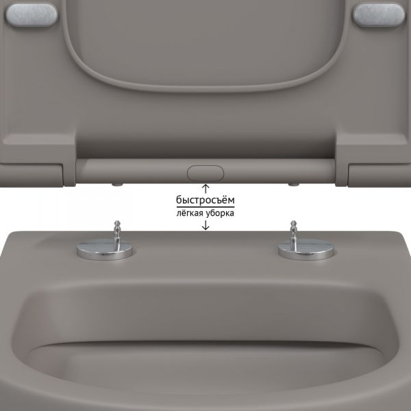 Подвесной унитаз Berges EGO XL Rimless 083216 сиденье EGO XL Slim SO серый матовый