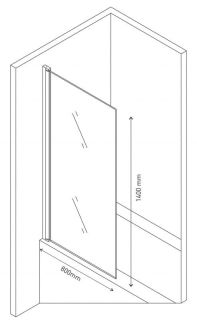 Шторка на ванну Berges River 90см хром 062102