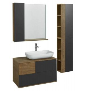 Тумба под раковину Акватон Терра 85см дуб кантри/антрацит 1A247201TEKA0