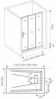 Душевая дверь Good Door Orion WTW-100-С-CH стекло прозрачное
