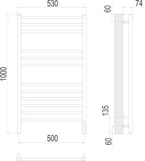 Полотенцесушитель электрический Terminus Ватикан П12 500х1000