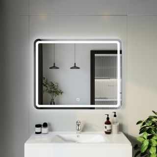 Зеркало с подсветкой Бриклаер Эстель-1 4627125414244 100 см сенсор на зеркале