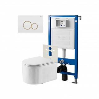 Комплект унитаза с инсталляцией Point Элемент PN48279WG с сиденьем Микролифт