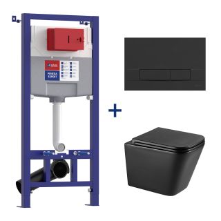 Комплект 3в1 100122236 инсталляция Lemark Peneda Expert с кнопкой смыва Bit чёрный матовый унитаз подвесной безободковый Florex торнадо чёрный матовый