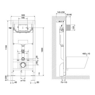 Комплект 3в1 100123433 инсталляция Lemark Peneda Expert с кнопкой смыва Bit хром матовый унитаз подвесной безободковый Glazer торнадо белый глянец