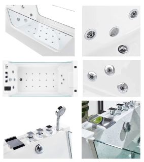 Акриловая ванна Cerutti SPA С-453A с гидромассажем 180x80см белый