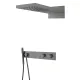 Душевой комплект Boheme Zodiac 133-GM с термостатом оружейная сталь
