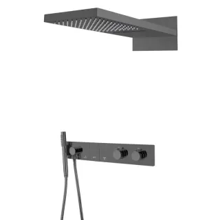 Душевой комплект Boheme Zodiac 133-SGM с термостатом оружейная сталь