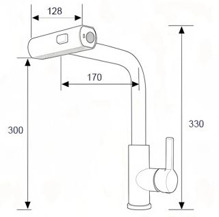 Смеситель для кухни Boch Mann Sophia GR BM10433 с водопадным душем серый