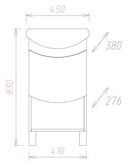 Напольная тумба под раковину Onika Селена 104505 45см бодега