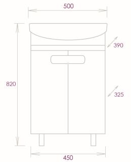 Тумба под раковину Onika Харпер 105033 50см белый глянец