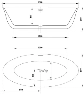 Акриловая ванна Cerutti SPA GRETA170 СТ 10516 отдельностоящая 170x80 см белый