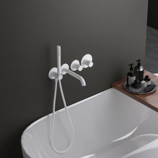 Смеситель встраиваемый для ванны с душем Timo Saona 2324/16YSM с термостатом белый матовый