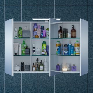 Зеркальный шкаф с подсветкой СанТа Стандарт 113020 120см белый