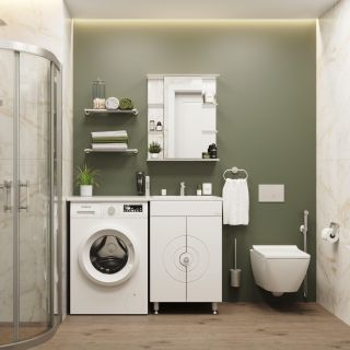 Напольная тумба под раковину для стиральной машины Onika Космос 106019 60см белый