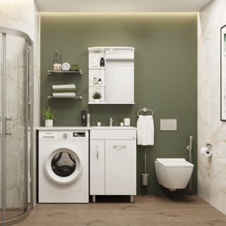 Напольная тумба под раковину для стиральной машины Onika Нави 106021 60см белый