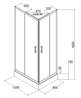 Душевой уголок Parly ZQ121F 120x80см с поддоном