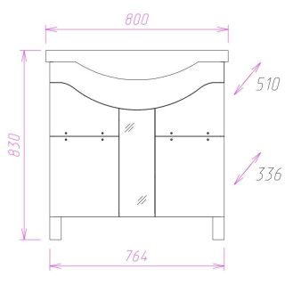 Напольная тумба под раковину Onika Флорена 108021 80см белый