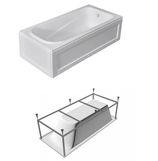 Акриловая ванна Parly Ortiz СТ 10817 с каркасом без экрана 150x70 см
