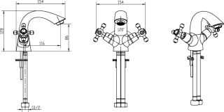 Смеситель для раковины Boheme Tradizionale Chromo хром 271