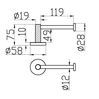 Держатель для туалетной бумаги без крышки Boheme Uno 10985-B чёрный