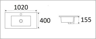 Раковина  CeramaLux 9393-100 белая 102 см
