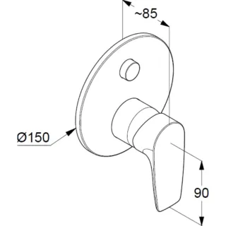 Смеситель для ванны Kludi Pure&Solid 347590575  хром