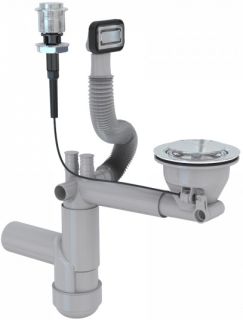 Одинарный сифон с переливом  Alveus 1123351 PUSH-POP-UP KARAT UP, WAVE UP, GLASSIX UP