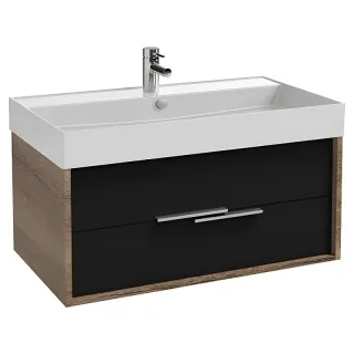 Тумба под раковину Jacob Delafon Vivienne EB1668-E75-J53 100 см дуб давос натуральный/чёрный матовый