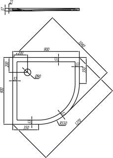 Поддон Акватон Калифорния 90x90см белый 1A713636CA010