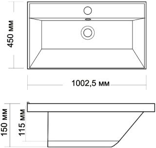 Мебельная раковина Andrea Classic 100 см белый