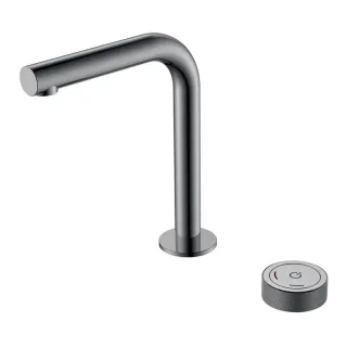 Автоматический смеситель для раковины Boheme Tech 158-SGM оружейная сталь
