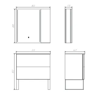 Тумба с раковиной Comforty Бильбао  00-00017176 80 см серый шелк