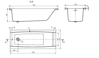Santek Санторини 170x70 прямоугольная белая 1WH302487