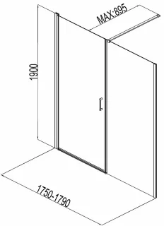 Душевая дверь Aquanet Cinetic AE12-N-90H190U-CT + AE12-F-90H190U-CT 254242 180 см стекло прозрачное профиль хром