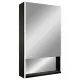 Зеркало-шкаф Reflexion Box Black 50 RF2419BL с подсветкой 50х80