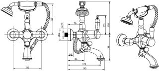 Смеситель для ванны Boheme Crystal бронза 303-CRST