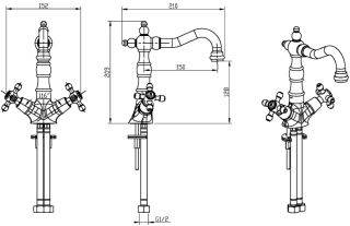 Смеситель для раковины Boheme Flora золото 292-FL