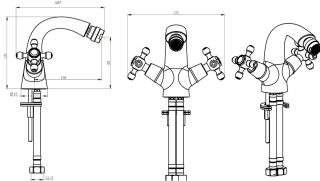 Смеситель для биде Boheme Tradizionale Oro золото 296