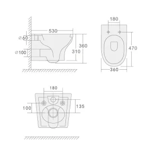 Подвесной унитаз Boheme Fiore 978-SET-MW безободковый смыв торнадо белый матовый