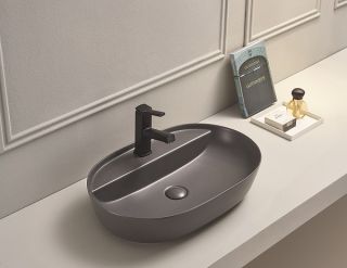 Раковина CeramaLux 78325MDH серая 81.5 см