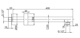 Кронштейн для верхнего душа Paini 50YO745TCT740BI 40см чёрный матовый