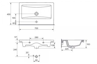 Style Line Умывальник Комо-70 см