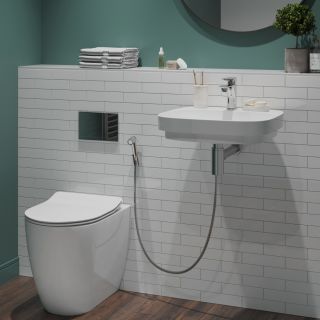 Смеситель для раковины Paini Garda 76CR205/574 с гигиеническим душе хром