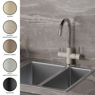 Смеситель для кухни Paini Cox 7872643CR3V11L2KM с подводом для фильтра granite truffle